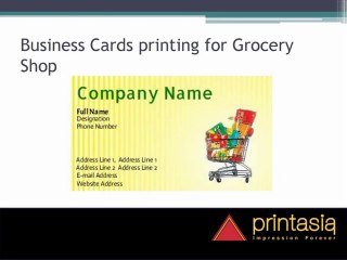 Grocery Shop Business Cards Printasia.in