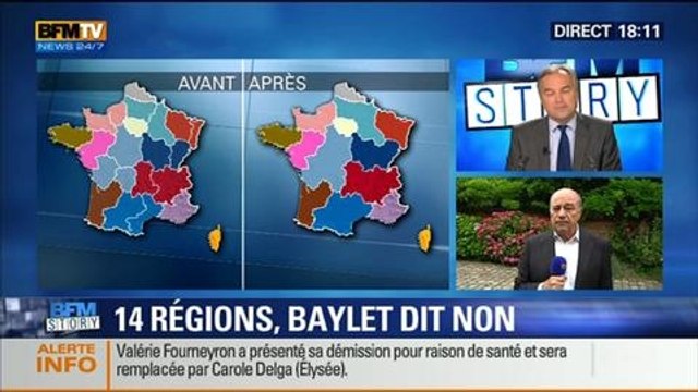 BFM Story: Réforme territoriale: 14 régions, Baylet dit non – 03/06