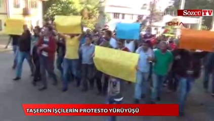 Taşeron işçilerinden protesto yürüyüşü
