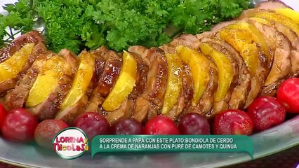 Pasos para cocinar bondiola de cerdo a la crema de naranjas con puré de camote (2/2)