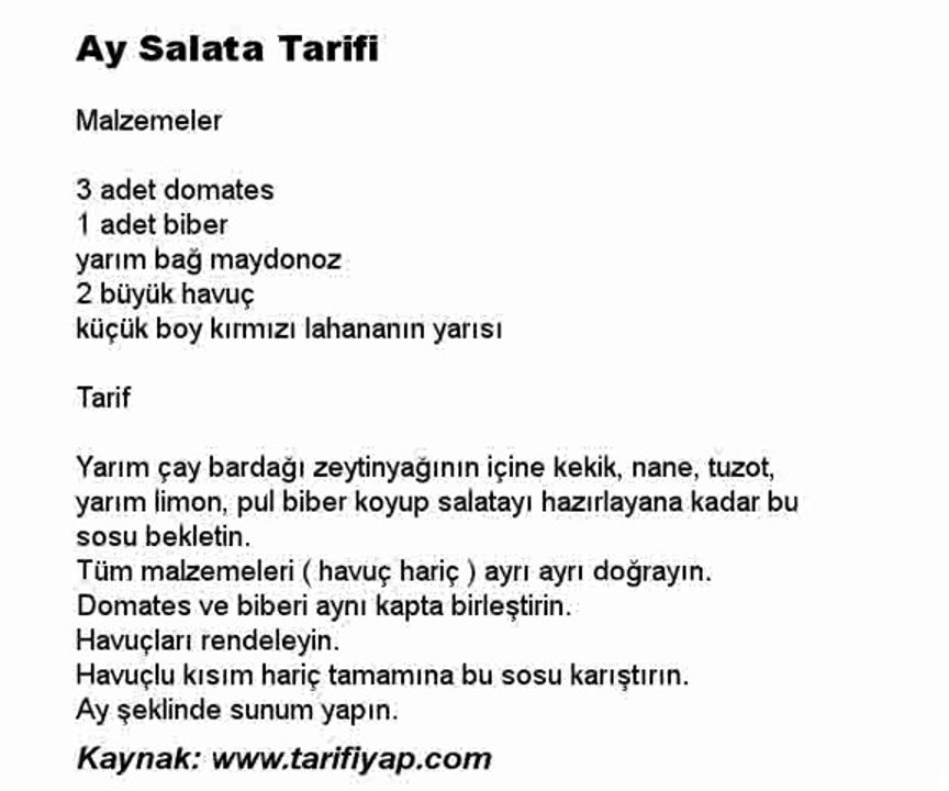 Ay Salata Tarifi