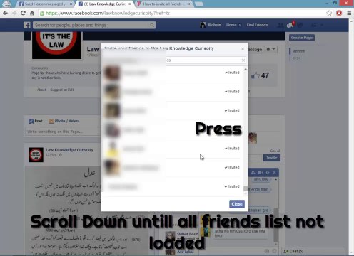 how to invite all friends on facebook page at once