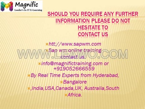 SAP WM Training Get SAP WM Certification Course Online training_2