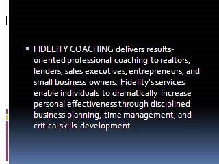 Fidelity Coaching | Time Management Program