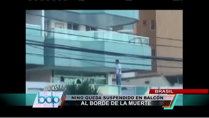 VIDEO: Niño de 3 años estuvo a punto de caer desde un quinto piso en Brasil