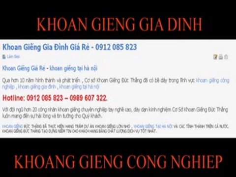 Khoan giếng gia đình tại Hà Nội - 0934 661 749