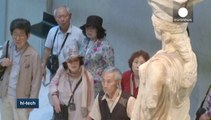 Las Cariátides recuperan su color original en el Museo de la Acrópolis de Atenas