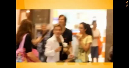 Adriana Esteves e Vladimir Brichta fazem lanche em shopping no Rio