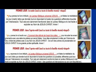 Procédure à suivre pour la retraite spirituelle au Nom de JESUS-CHRIST