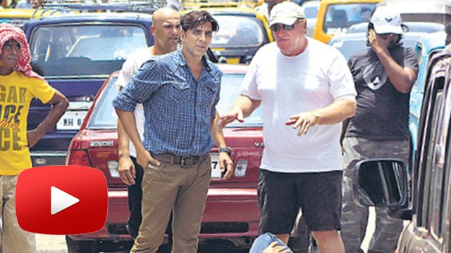 Akshay Kumar Shoots Action Sequence On Mumbai Streets