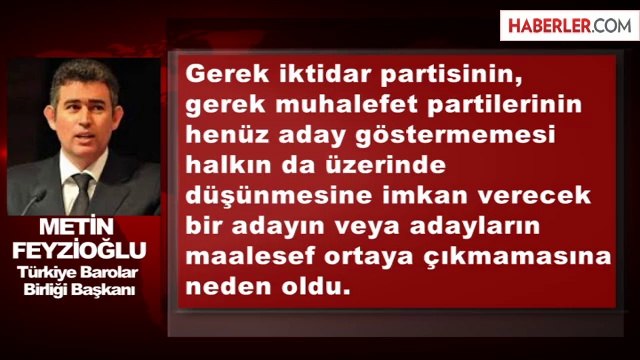 Feyzioğlu: Partiler Köşk İçin Aday Göstermede Geç Kaldı