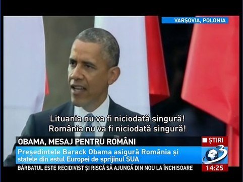 OBAMA in Polonia: ROMANIA nu va fi niciodata singura!