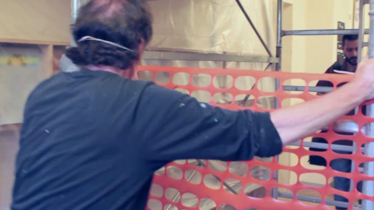 Performance de Jef Aérosol à l'Institut français - Centre Saint-Louis