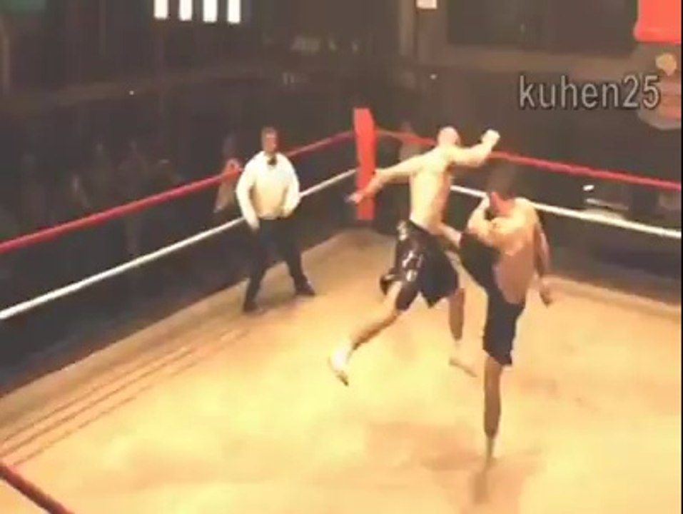 two guys fighting