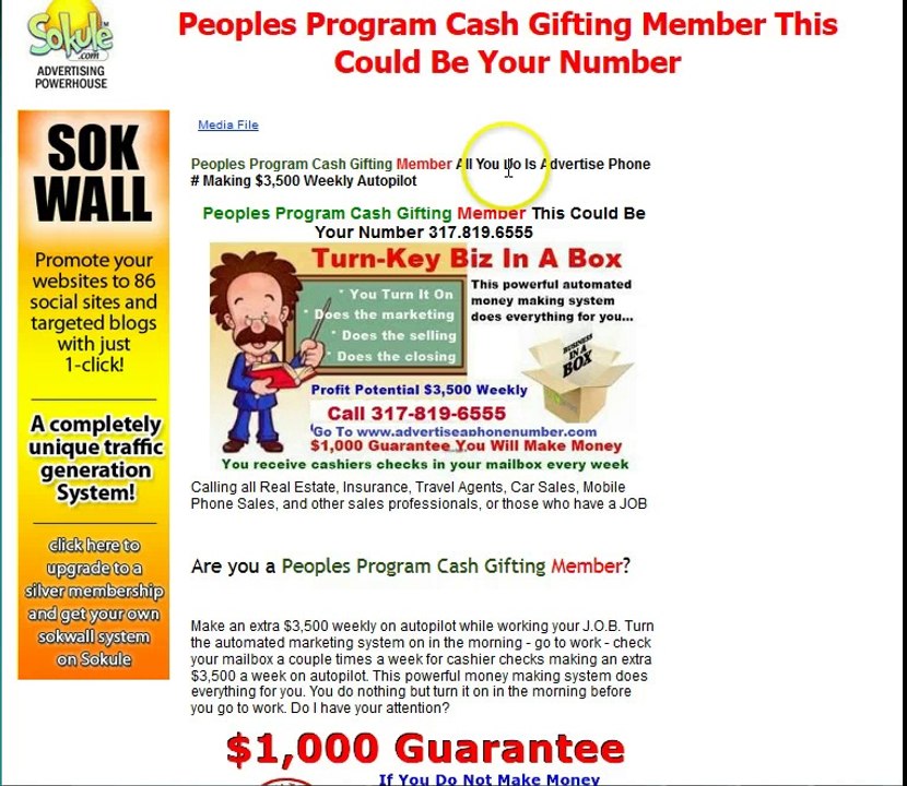 Peoples Program Cash Gifting Member This Could...