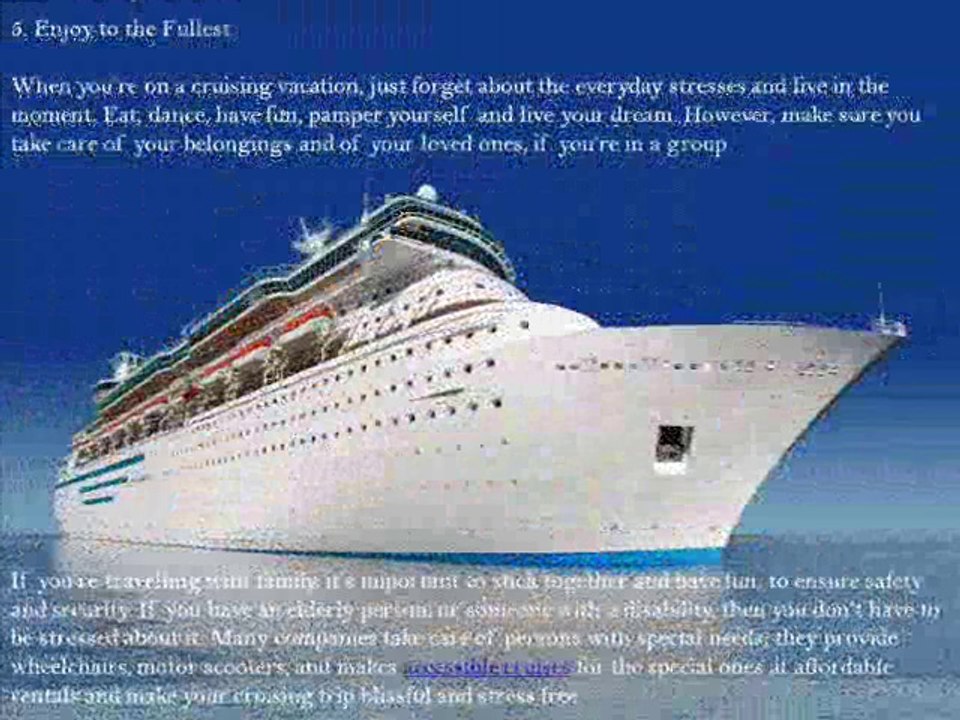 5 Top Tips to Fully Enjoy Your Cruising Vacation