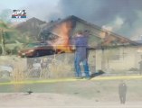 Trei case au luat foc dupa ce un avion militar s-a prabusit intr-un cartier rezidential din California