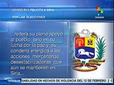 Felicita Venezuela a Siria por comicios; culpa a OTAN por la guerra