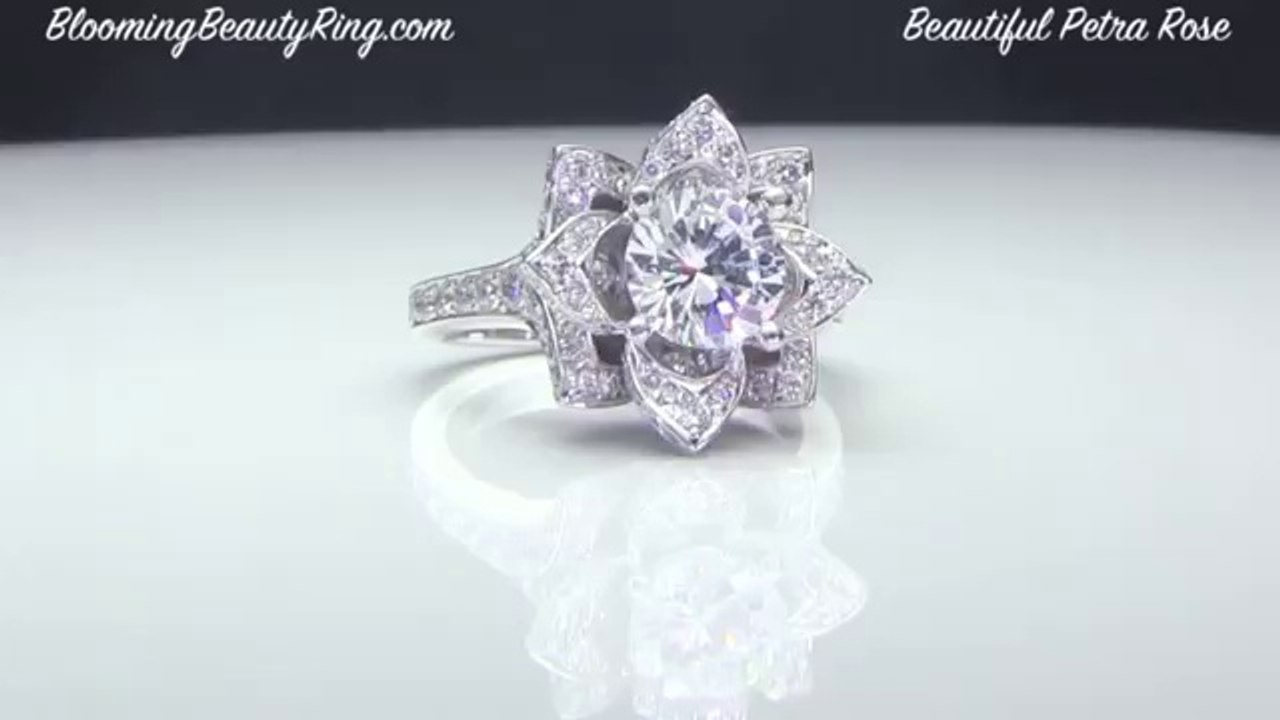 NEW JEWELRY Beautiful Petra Rose Flower Engagement Ring