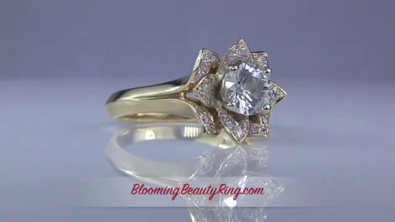 NEW WEDDING RINGS Yellow Gold Lotus Ring