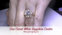 NEW WEDDING RINGS Yellow Gold White Sapphire Engagement Ring