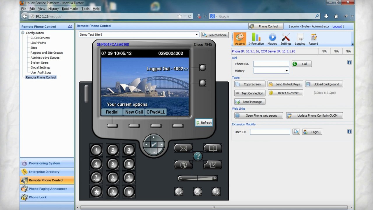Phone Control Tool for Cisco phones: Remotely control Cisco phones and update background images on Cisco phones.