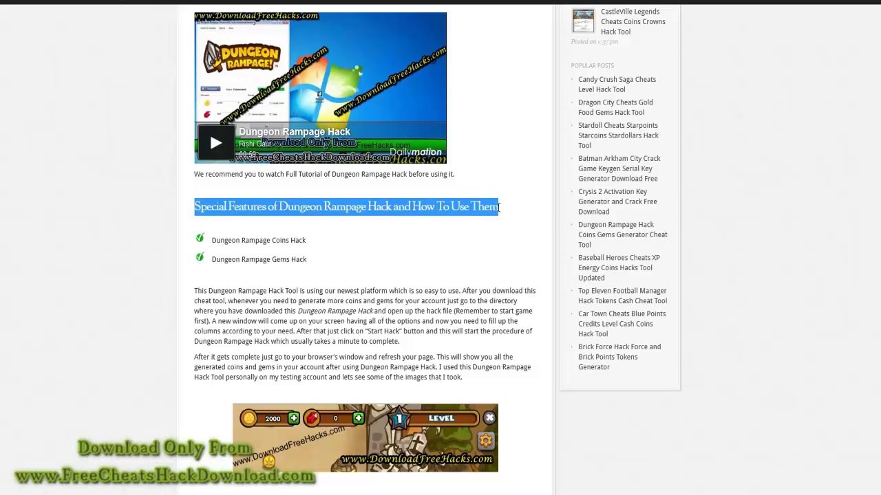 Dungeon Rampage Hack 2014 Update No Survey Download