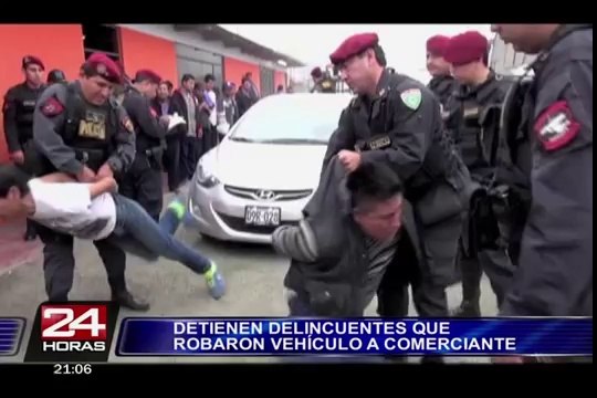 SJL: capturan a dos avezados delincuentes que robaron vehículo a comerciante