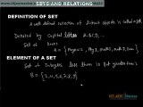 iit jee mathematics video lectures, Theory of sets relation 1