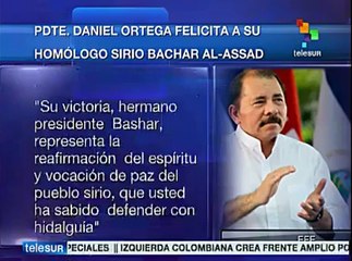 Daniel Ortega felicita a presidente sirio por triunfo en elecciones
