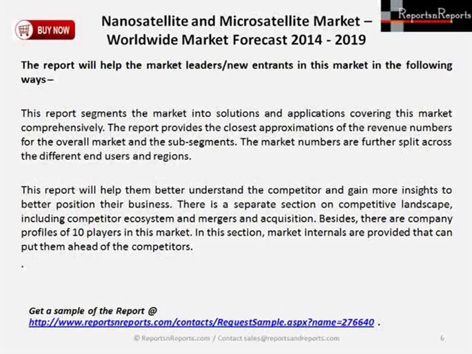 Nanosatellite and Microsatellite Market [Geographic Information system, Payload, Space Science, Satellite Communication, Satellite Imagery, Remote Sensing, Scientific Research, Reconnaissance, Satellite Launch] - Worldwide Market F