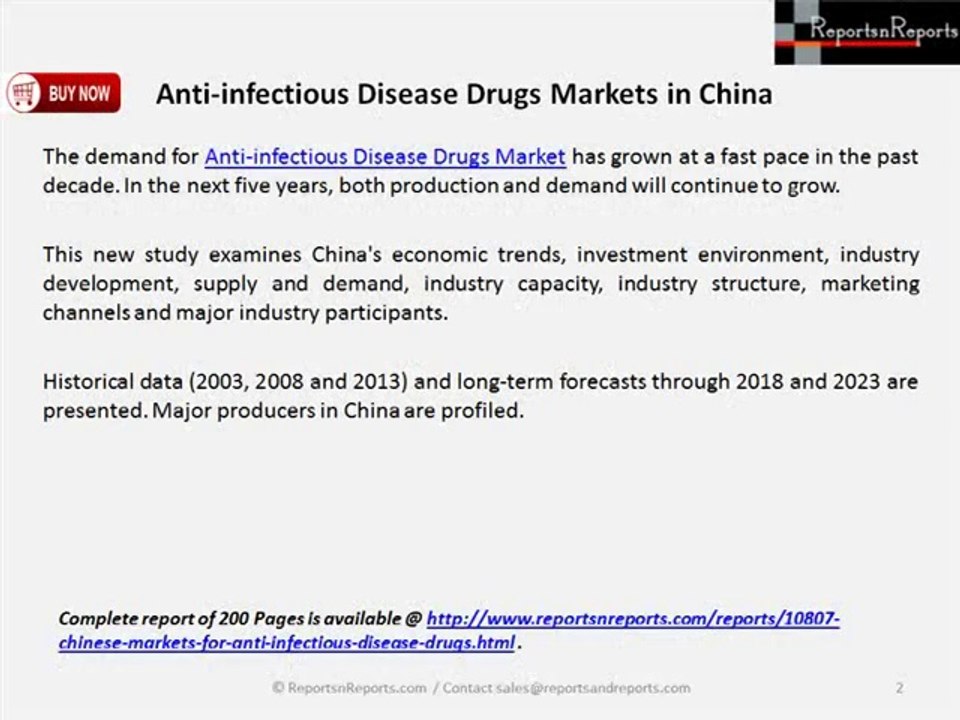 Anti-infectious Disease Drugs Markets in China