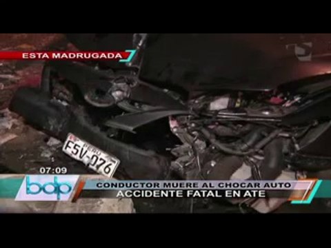 Ate: sujeto en aparente estado de ebriedad falleció tras chocar automóvil