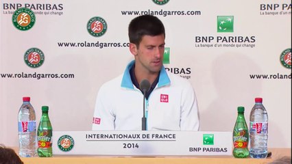 Conférence de presse N.Djokovic Roland Garros 2014 1/2