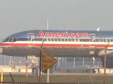 Chicago O'Hare: NCA 747-400F landing and AA 757-200 takeoff