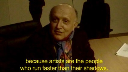 Bertrand Lavier poses for Klaus Guingand