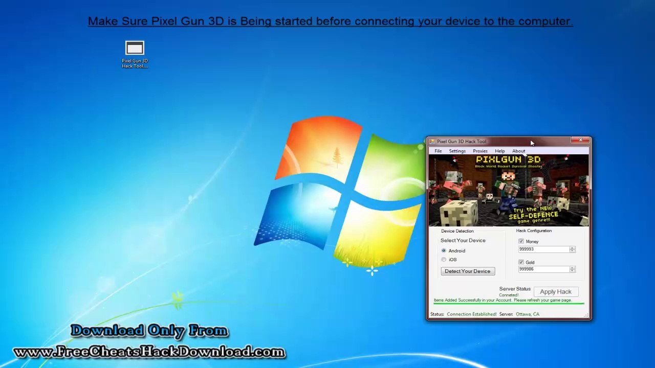 Pixel Gun 3D Hack Tool Money Gold Cheats June 2014 Update