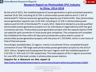 China Photovoltaic Industry 2018 Forecasts and Analysis
