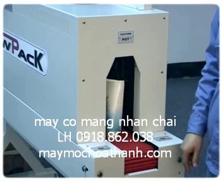 máy co màng nhãn chai , máy rút màng co nhãn chai nước chai mỹ phẩm