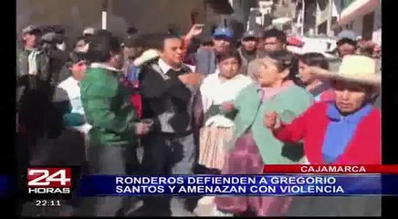 Ronderos de Cajamarca defienden a Gregorio Santos ante una eventual detención