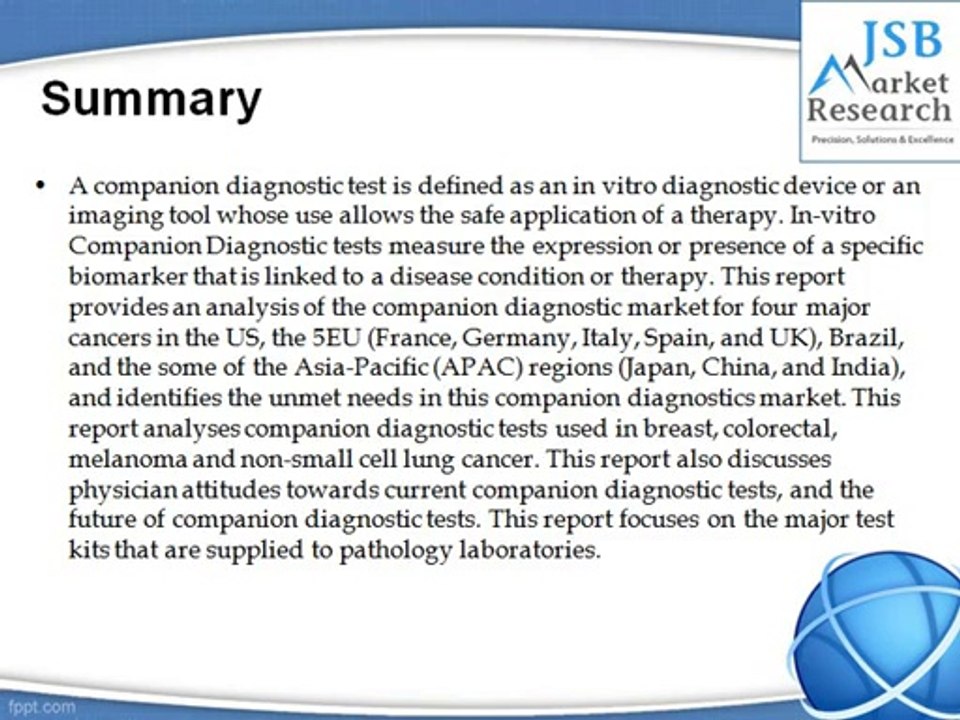 JSB Market Research - MediPoint: Companion Diagnostic Tests in Oncology - Global Analysis and Market Forecasts