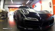 Aquí lo tienes! Porsche 991 Turbo S Cabrio en Negro Mate Car Wrapping by Pronto Rotulo (HD)