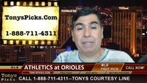 MLB Pick Baltimore Orioles vs. Oakland Athletics Odds Prediction Preview 6-7-2014
