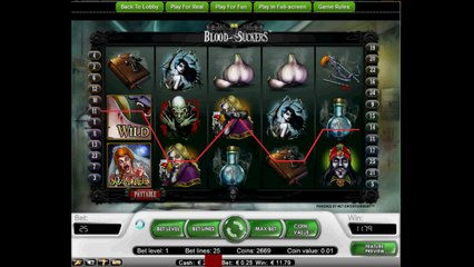 Blood Suckers Vampire video slot by NetEnt software free spin bonus game at online casino