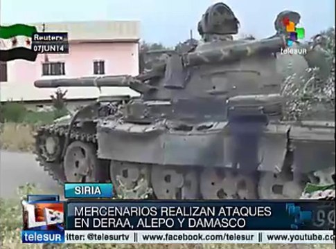 Tanques y artillería pesada mercenarios atacaron Deraa, en el SO sirio