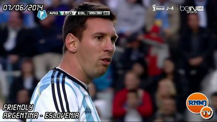 Messi vomitando amistoso Argentina - Eslovenia (07/06/14)