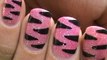 Pink Tiger nails - glitter nail polish designs animal nail art