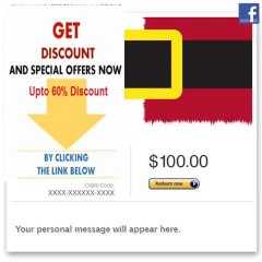 Amazon Gift Card - Facebook - Merry Christmas (Santa's Coat) best deal Review
