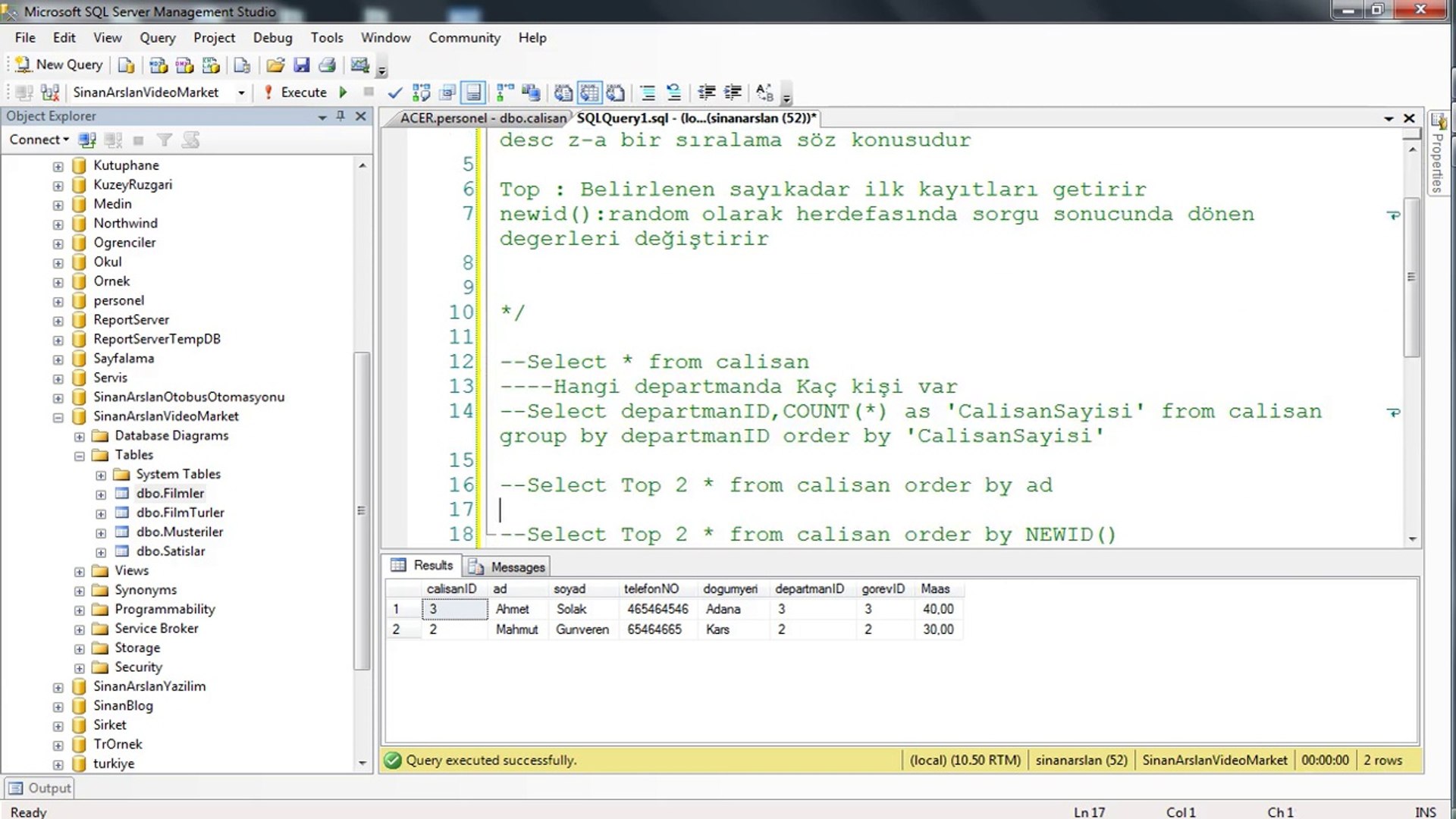 ⁣T-SQL  Group By OrderBy Top NewID Kullanimi