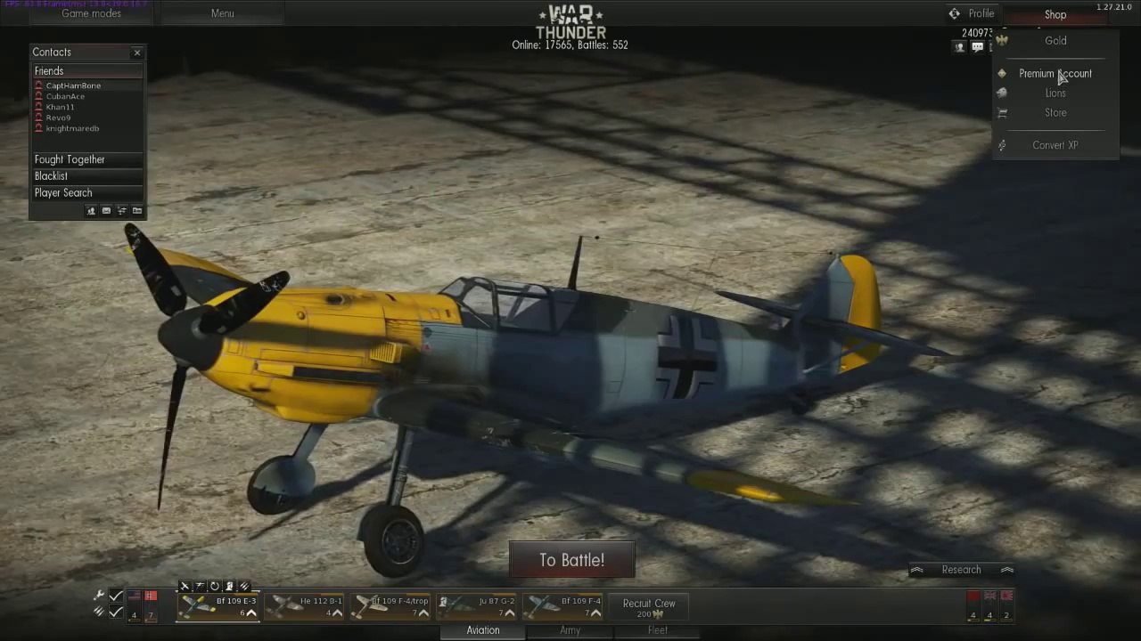 PlayerUp.com - Buy Sell Accounts - War Thunder - Premium Account _ Golden Eagles (Thoughts)